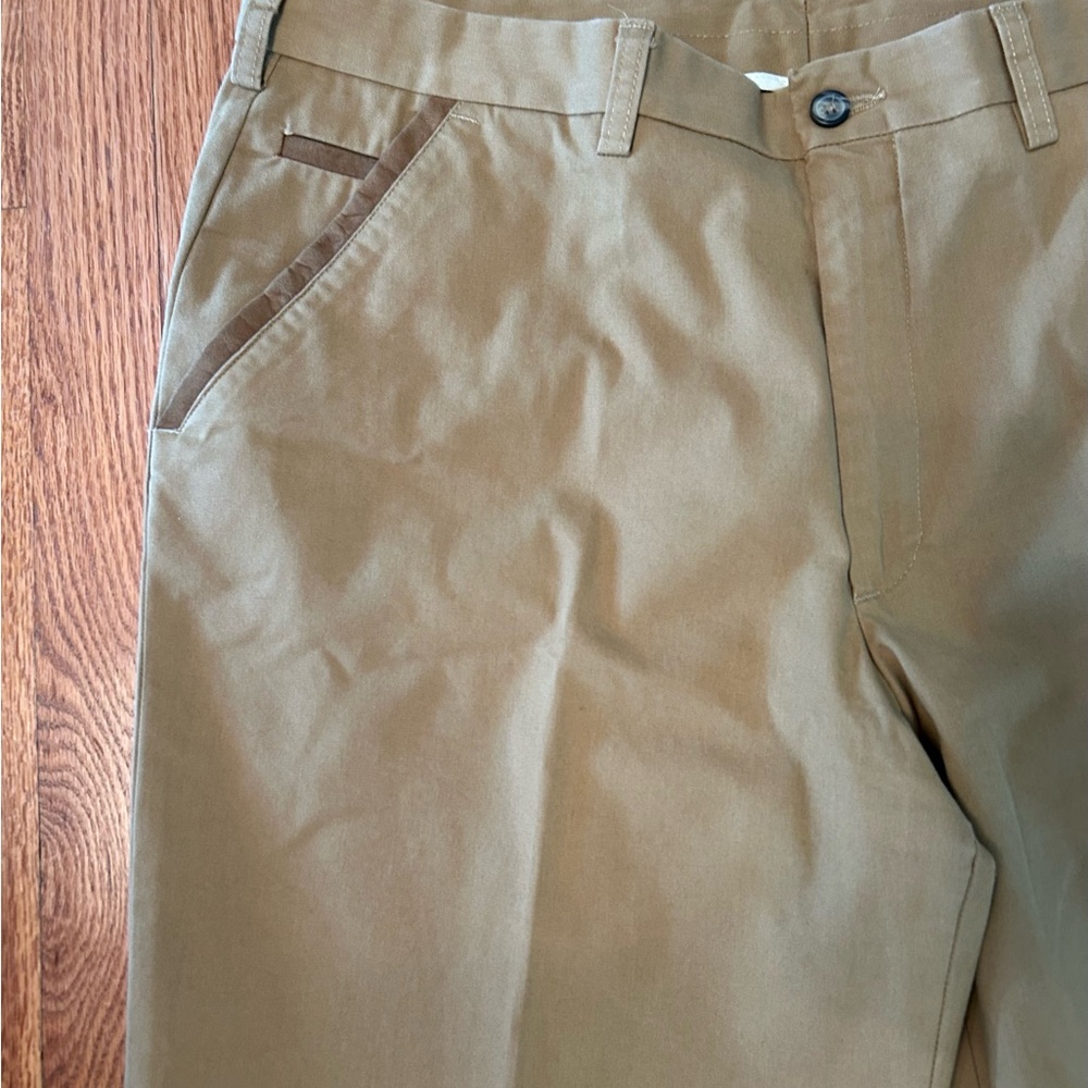 Kevin's Khaki Tailored Field Pants, 5-Pocket Style, Leather Trim, 36 X 34 - Picture 3 of 11